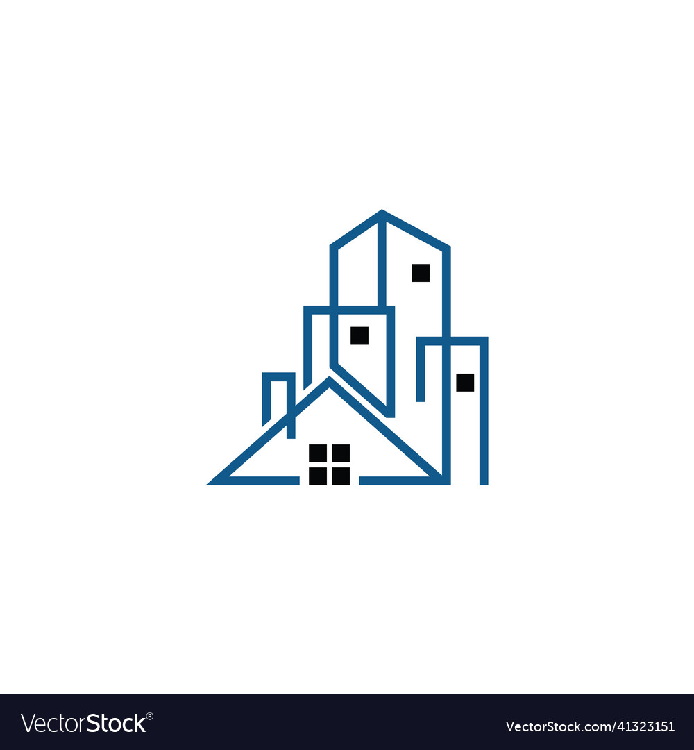 Building and city real estate logo design Vector Image