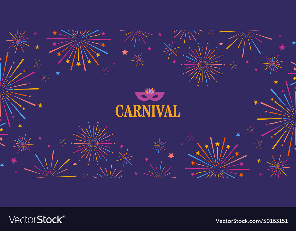 Carnival party background with fireworks