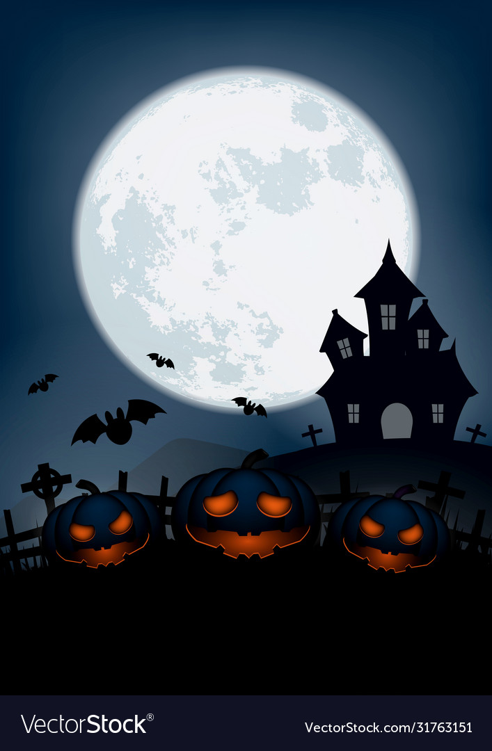 Happy halloween background pumpkin monster Vector Image