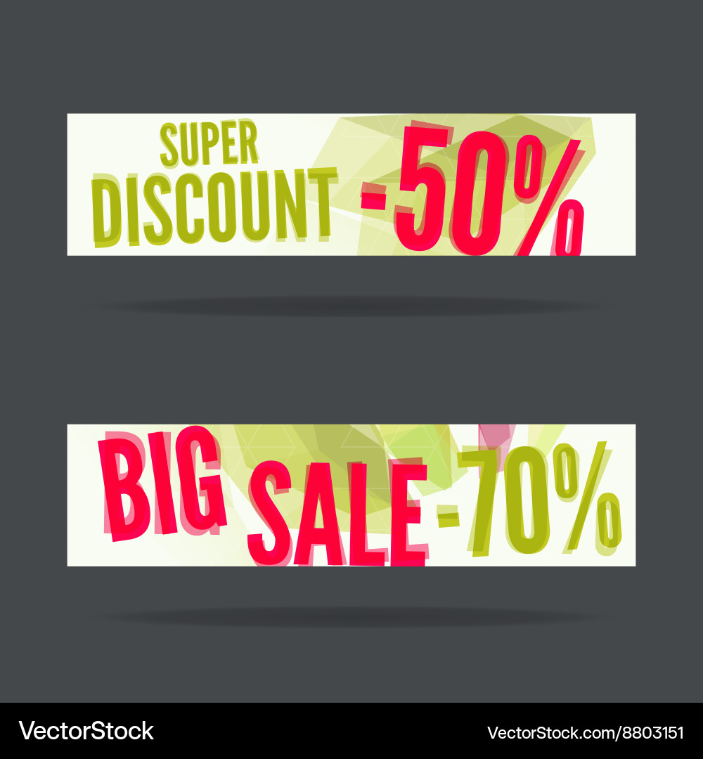 Set of discount banners Royalty Free Vector Image
