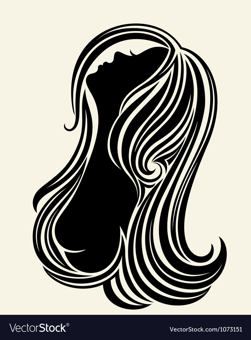 Silhouette of a young woman Royalty Free Vector Image