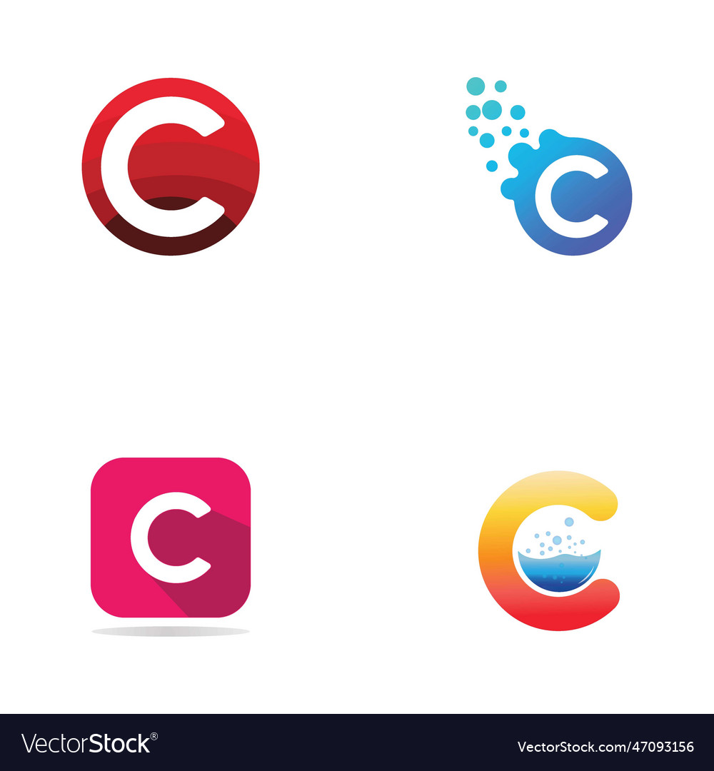 C letter logo template Royalty Free Vector Image
