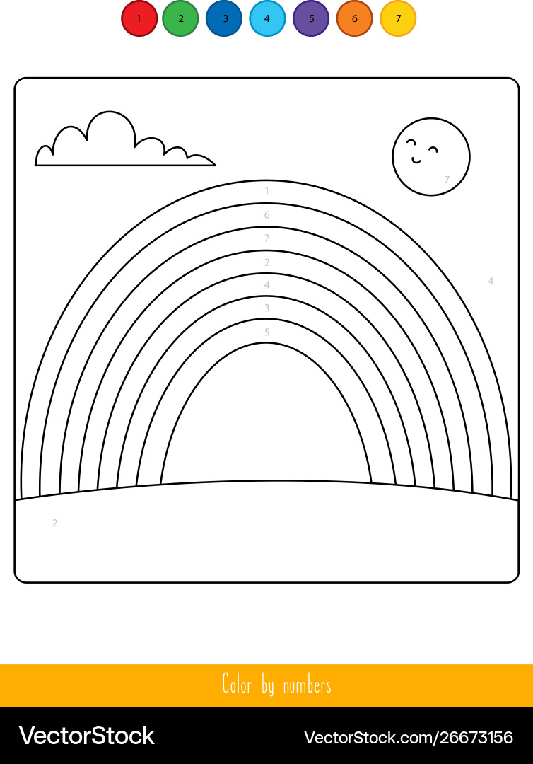 Color picture number Royalty Free Vector Image