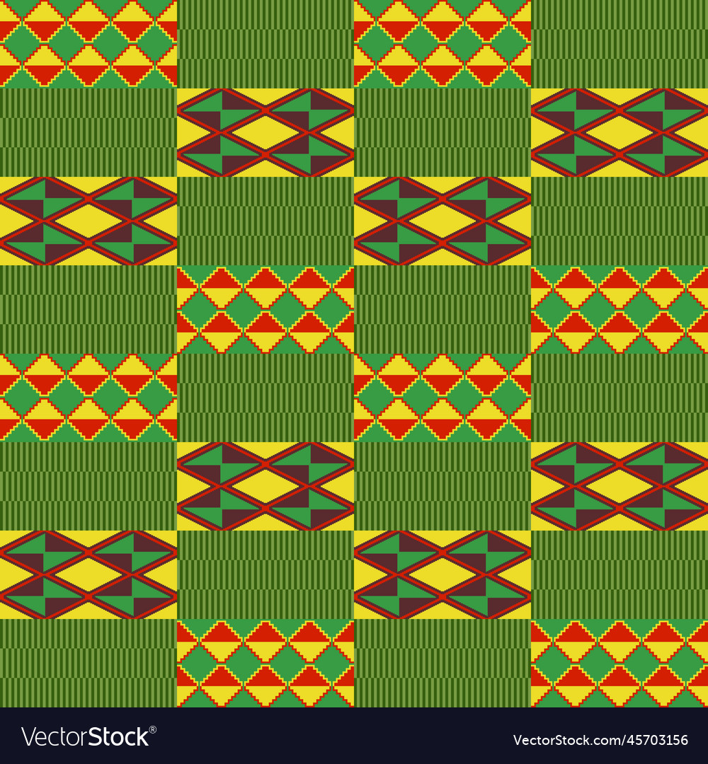 Kente cloth african textile ethnic seamless Vector Image