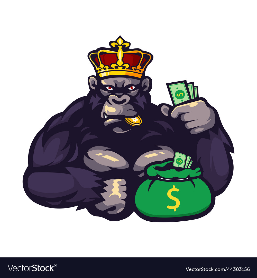 Gangster Gorilla Trap King Crown Money Bags Ape Gold