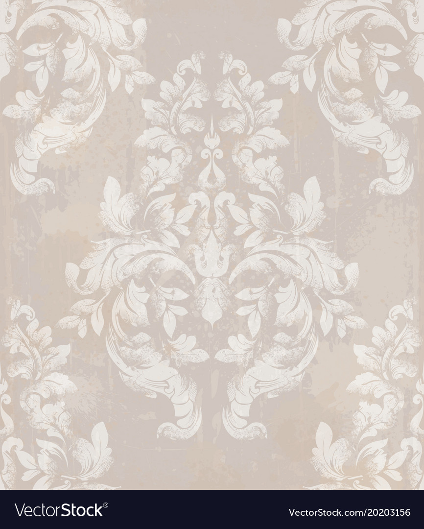 Royal Ornament Fabric Background Damask Pattern Vector Image