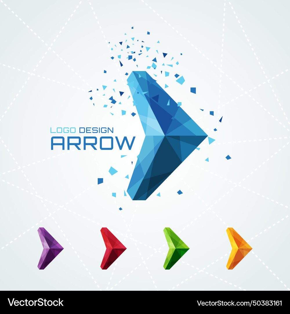 Abstract triangular arrow logo Royalty Free Vector Image