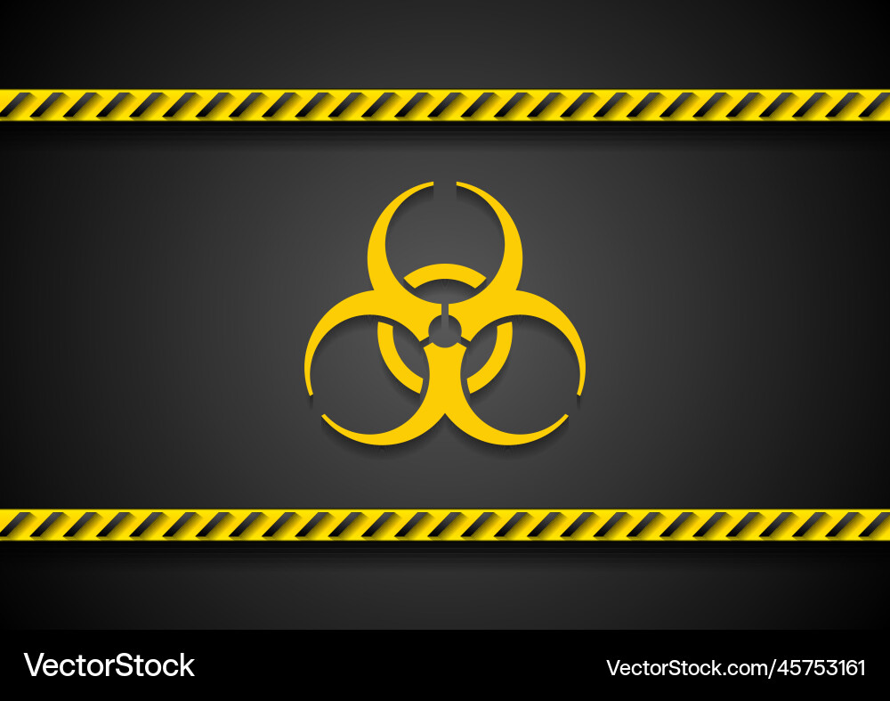 Biohazard symbol and danger tapes abstract Vector Image