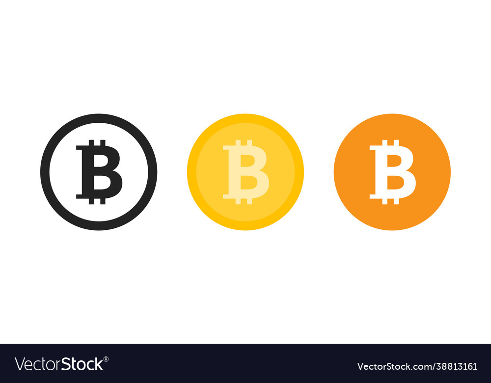 Bitcoin logo set in black golden and orange colos