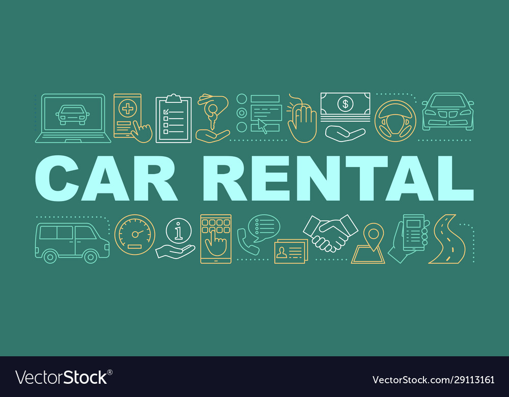 Car rental word concepts banner Royalty Free Vector Image