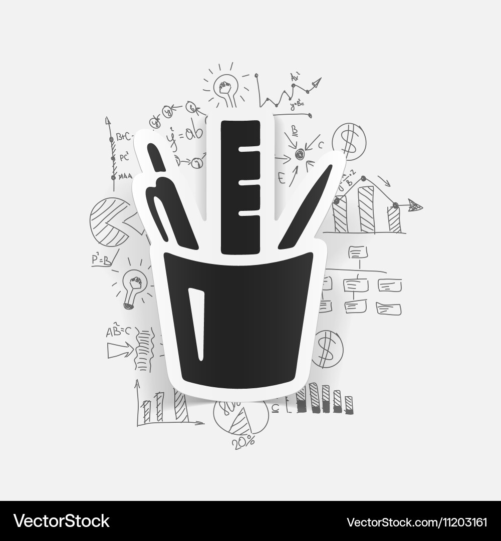 Drawing business formulas stationery tools Vector Image