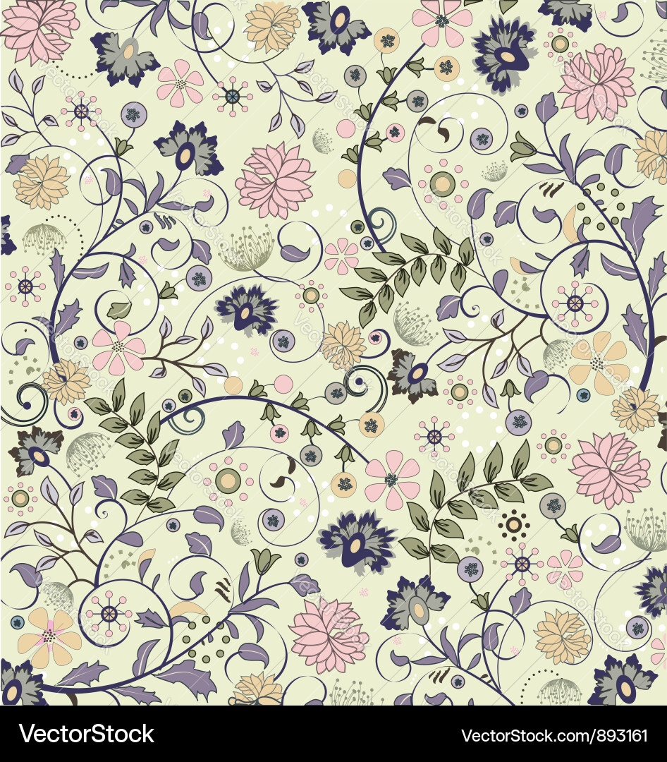 Floral seamless pattern design Royalty Free Vector Image