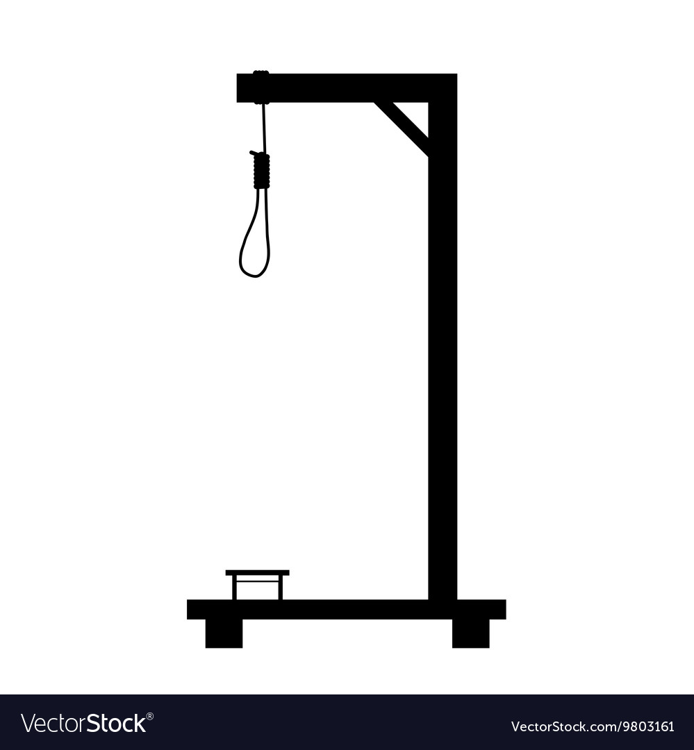 Gallows in black color art object Royalty Free Vector Image