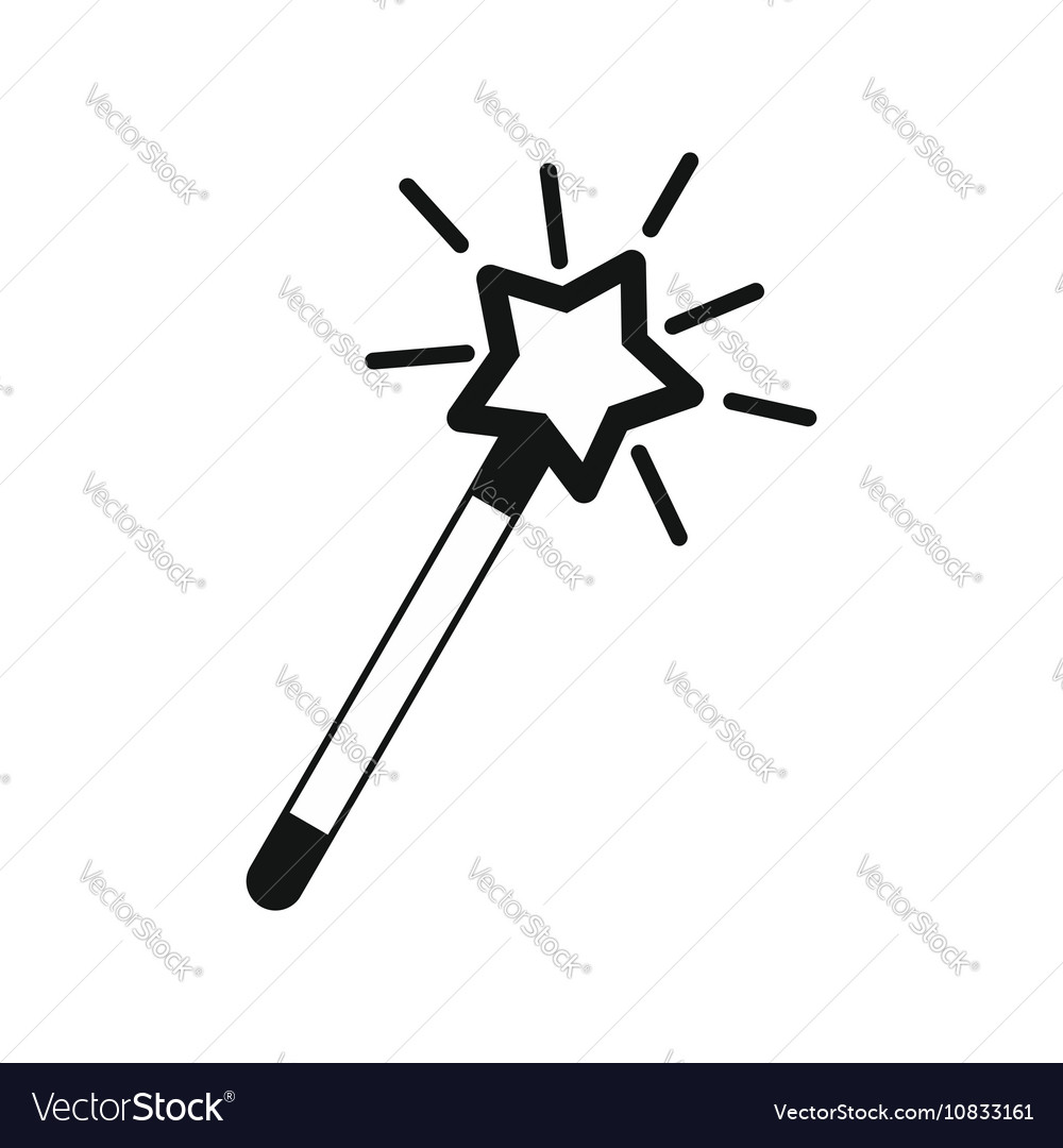 Magic wand icon simple style Royalty Free Vector Image