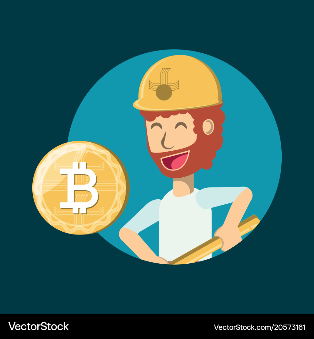 Mining cryptocurrency design Royalty Free Vector Image