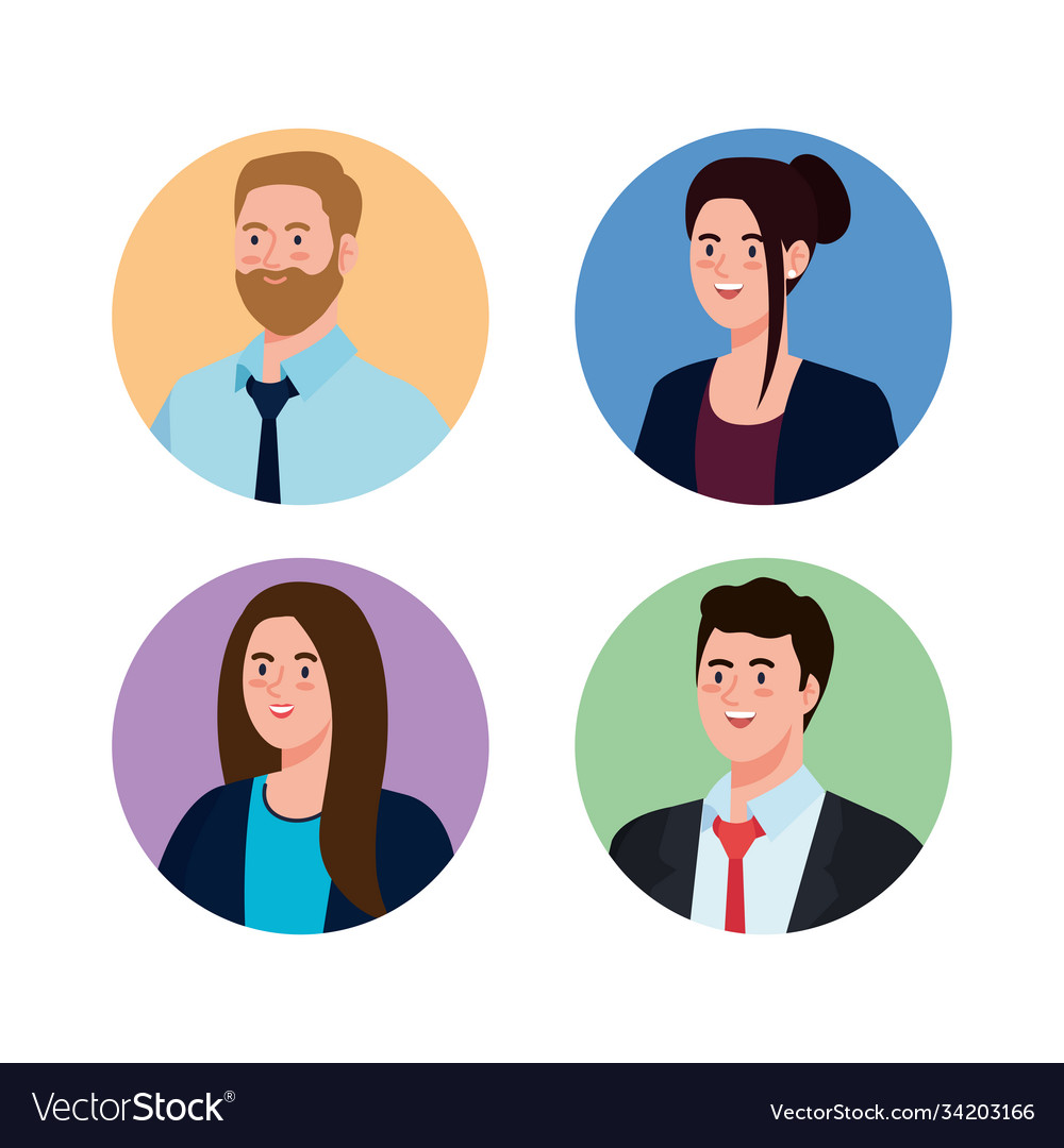 Businesspeople in circles design Royalty Free Vector Image