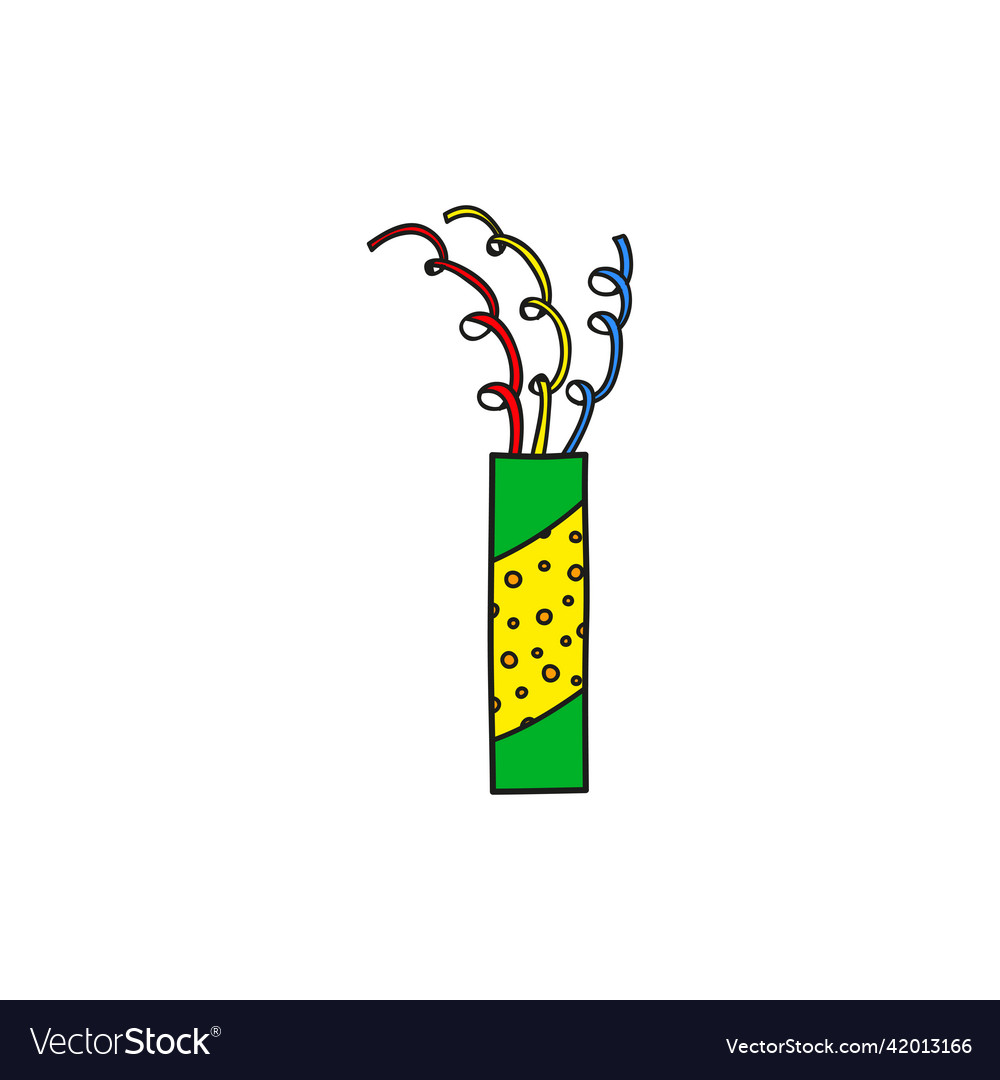 Doodle flapper with confetti Royalty Free Vector Image