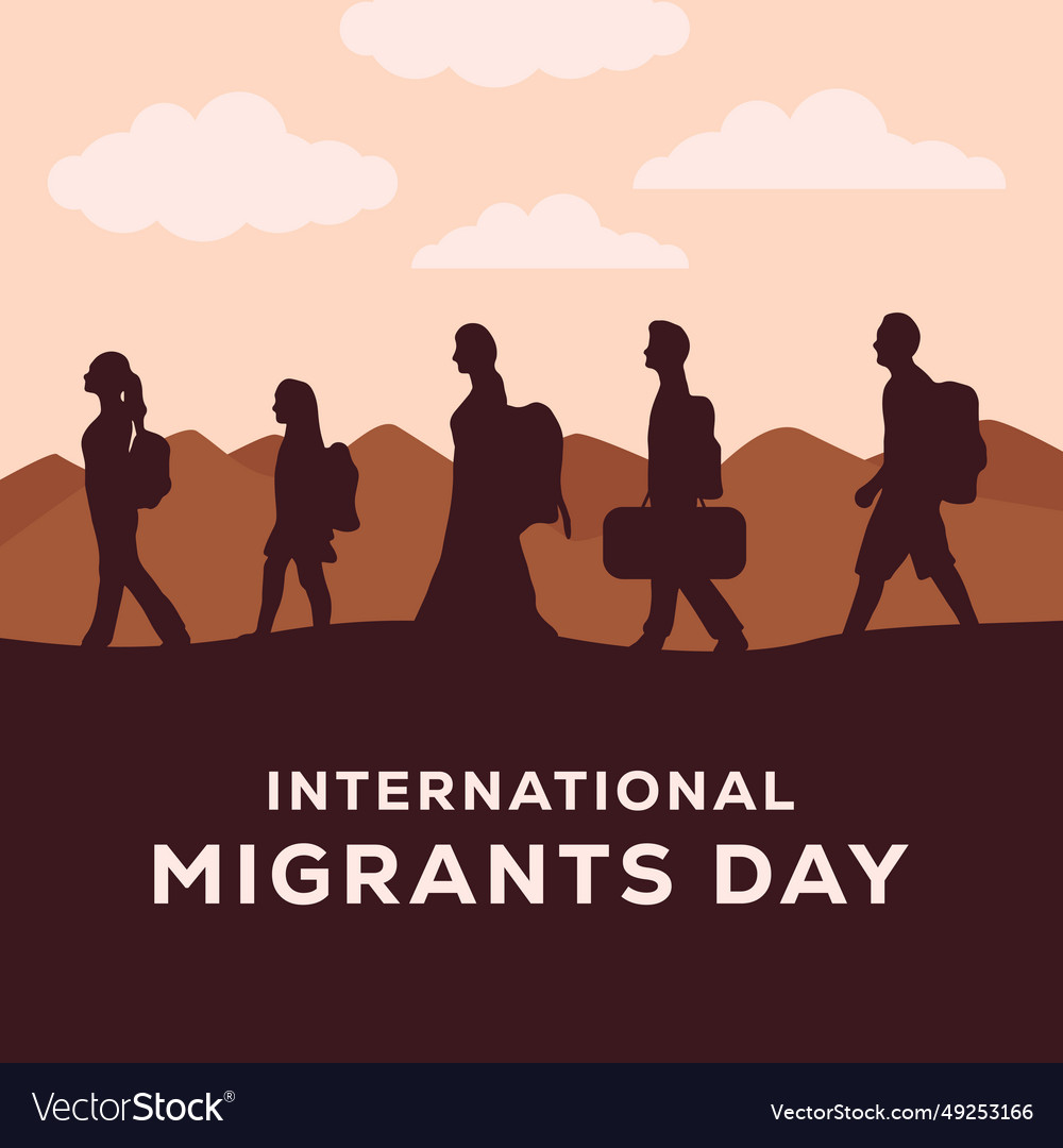 Flat design international migrants day Royalty Free Vector