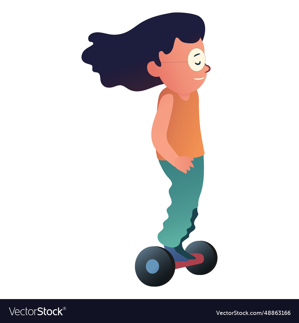 Girl hoverboard character Royalty Free Vector Image