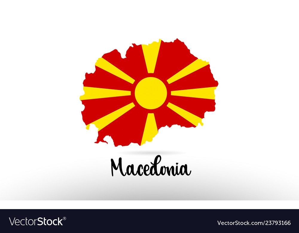 Macedonia country flag inside map contour design