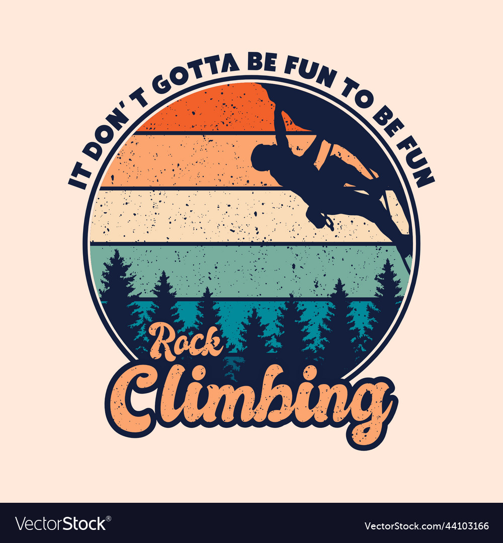 Rock climbing retro vintage