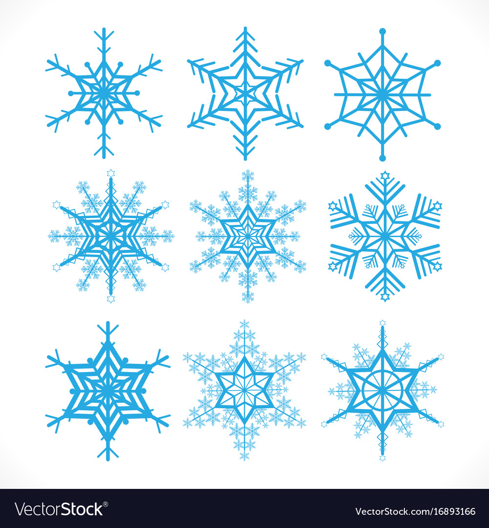 snowflakes design set on white background vector image