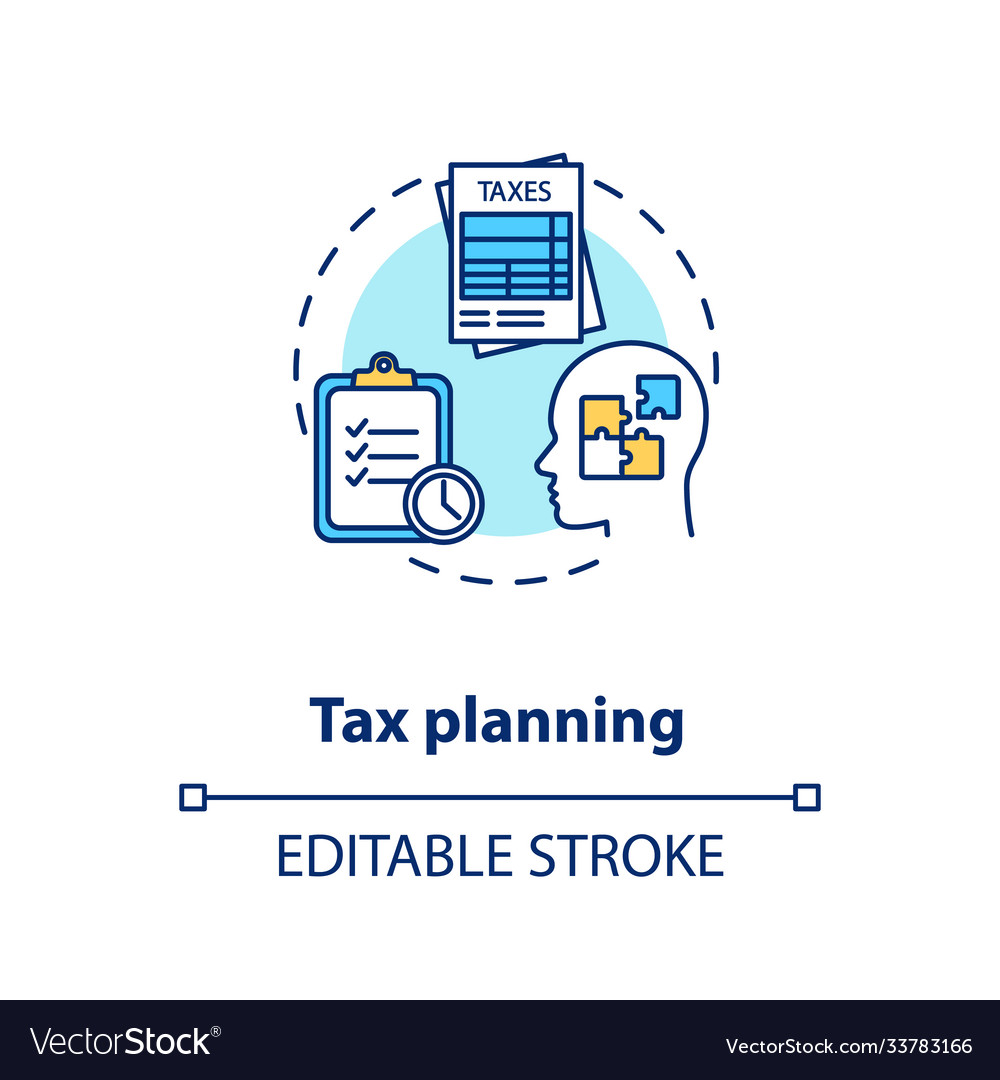 Tax planning concept icon Royalty Free Vector Image