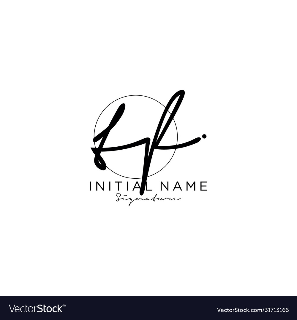 Tf initial handwriting logo design Royalty Free Vector Image