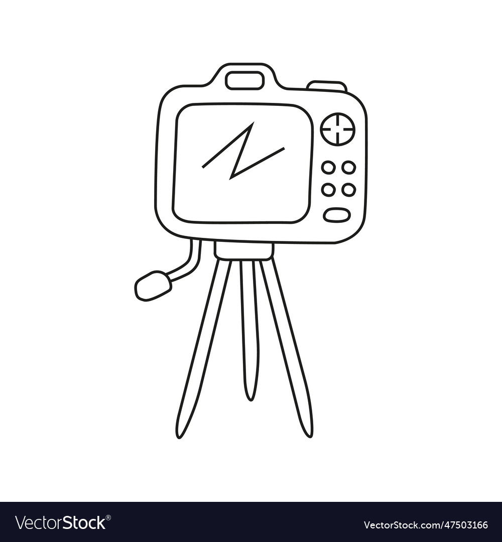 Video camera in doodle style