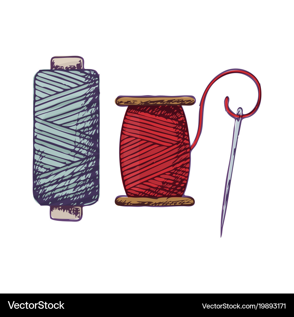 Accessories for needlework Royalty Free Vector Image
