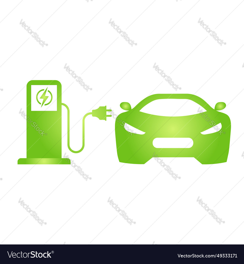 Eco electrocar icon zero emission vehicle battery Vector Image