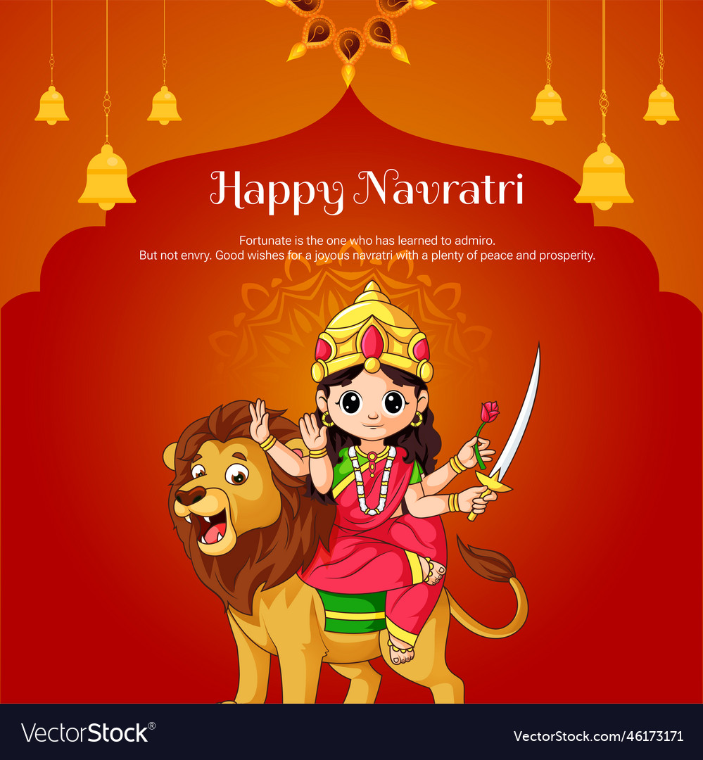 Indian hindu festival happy navratri banner Vector Image