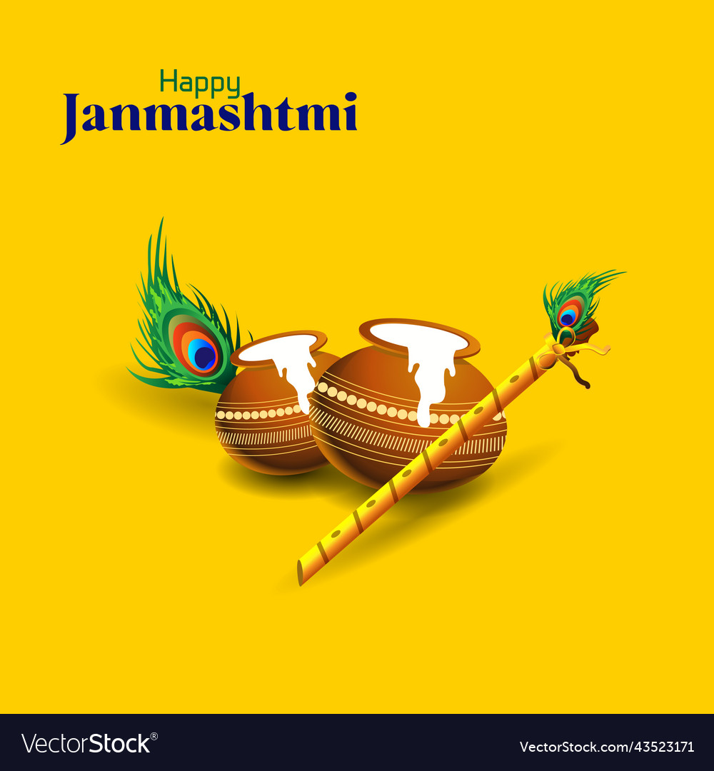 Krishna janmashtmi greeting card design