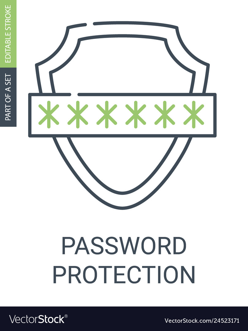 Password protection icon with outline style