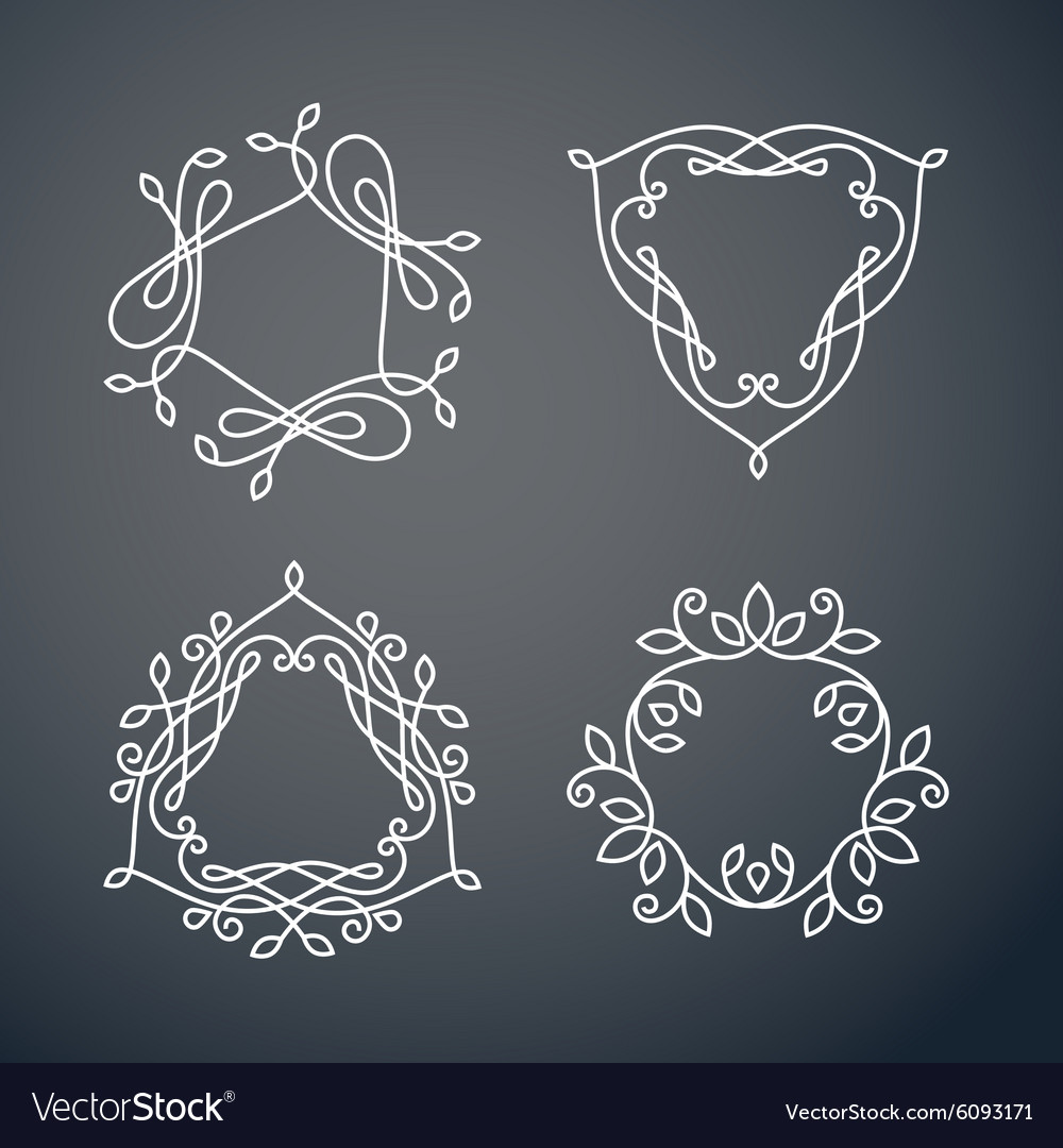 Set of outline monogram 05