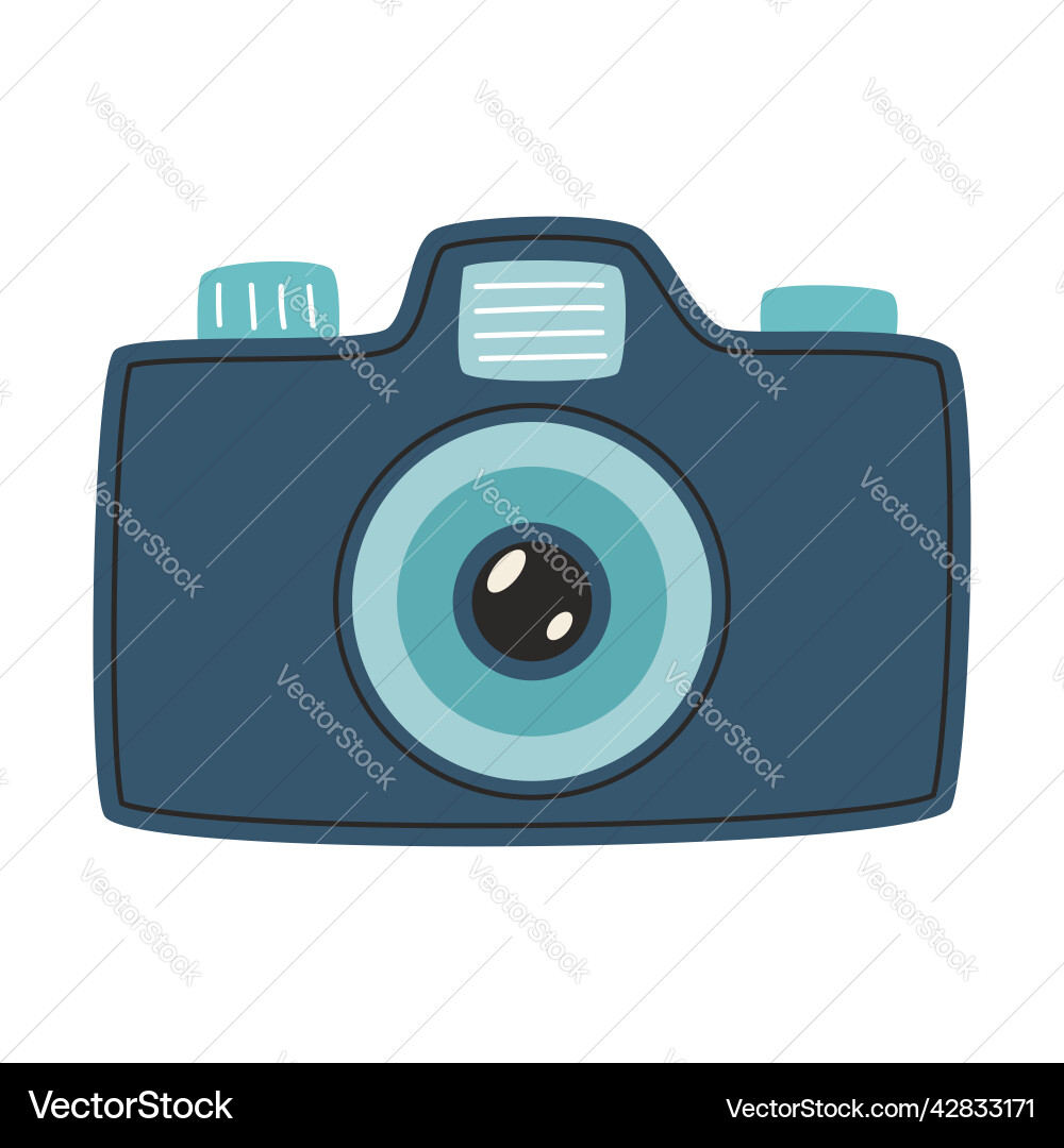 Slr camera a photographic device with zoom Vector Image
