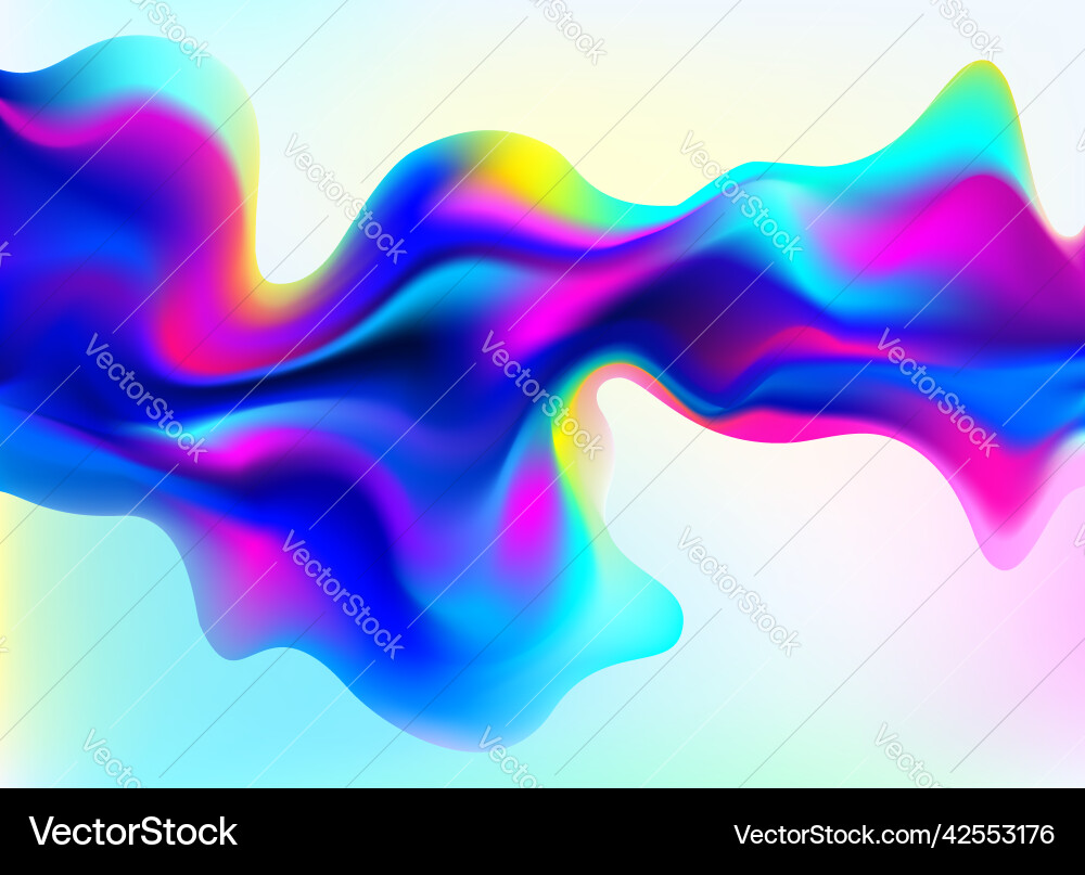 Abstract liquid holographic gradient shape Vector Image