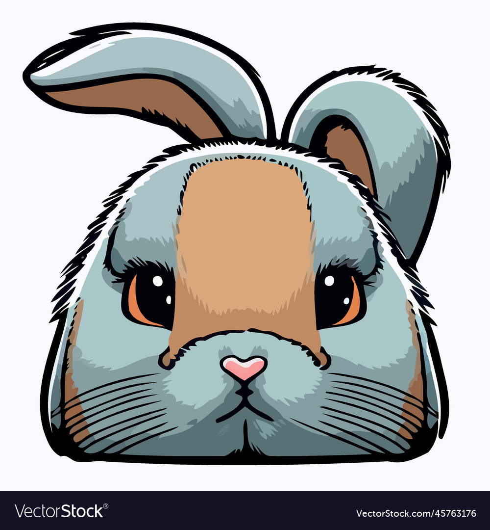 Animal mammal rabbit bunny head Royalty Free Vector Image