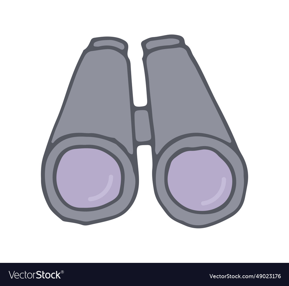 Binoculars doodle hand drawn icon Royalty Free Vector Image