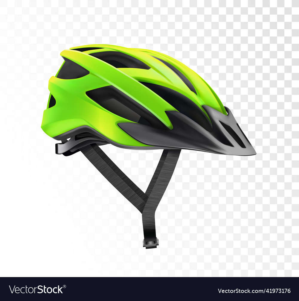 Green cycling helmet on a tra Royalty Free Vector Image