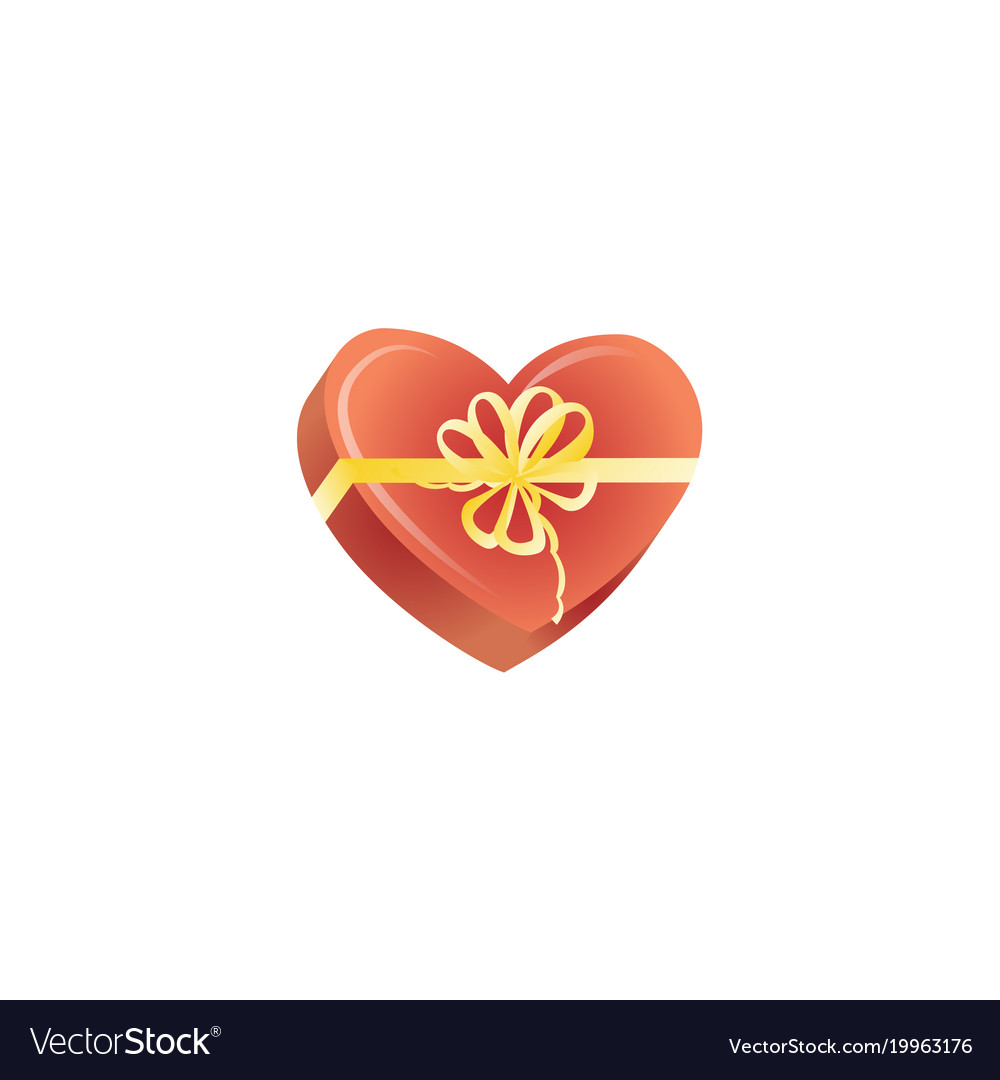 Happy valentines day present heart box Royalty Free Vector