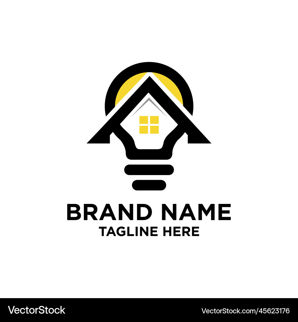 Home bulb logo design Royalty Free Vector Image