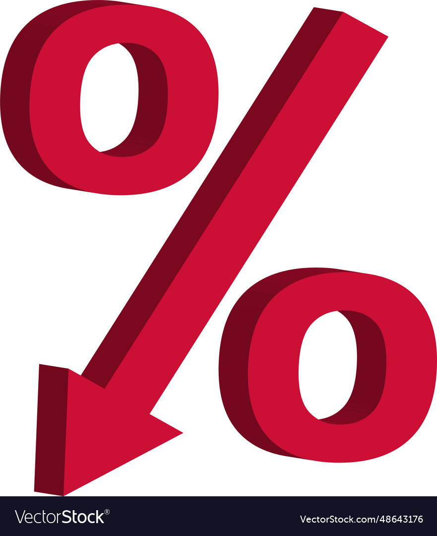 Icon Discount Sale Price Reduction 3d Interest Vector Image Icon Discount Sale Price Reduction 3d Interest Vector Image