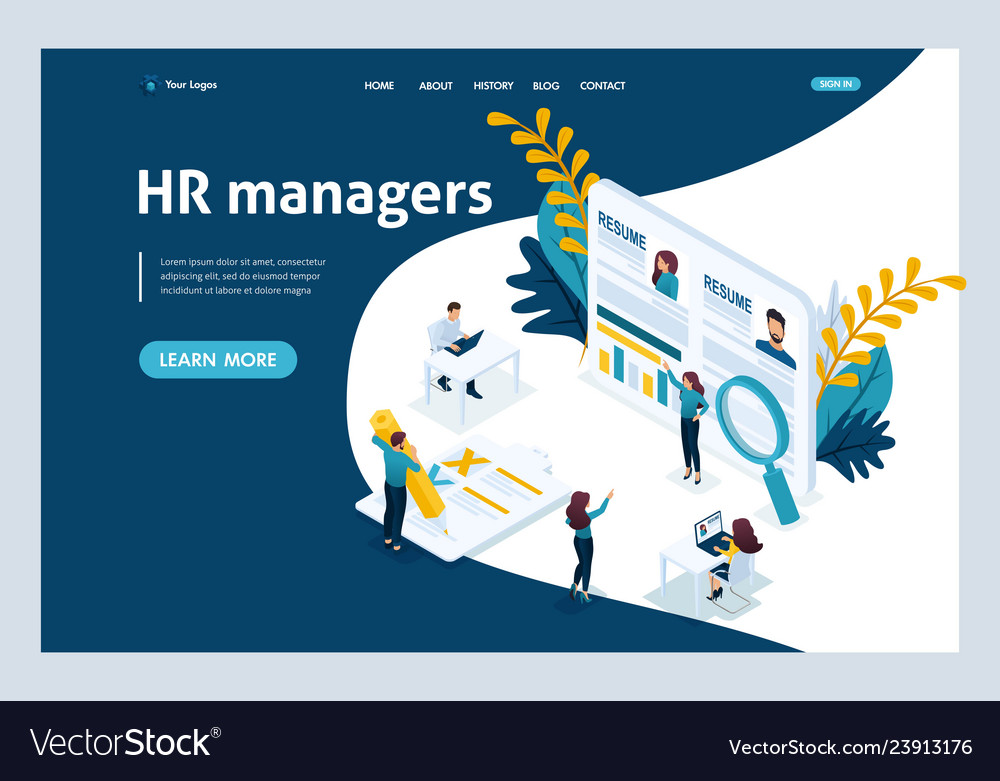 Isometric landing page for business solutions