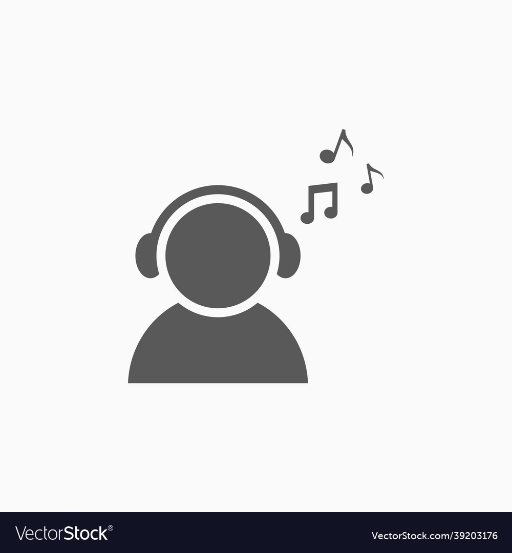 Listening to music icon Royalty Free Vector Image