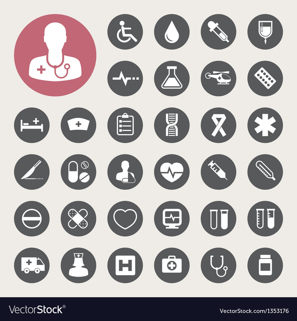 Medical icons set Royalty Free Vector Image - VectorStock