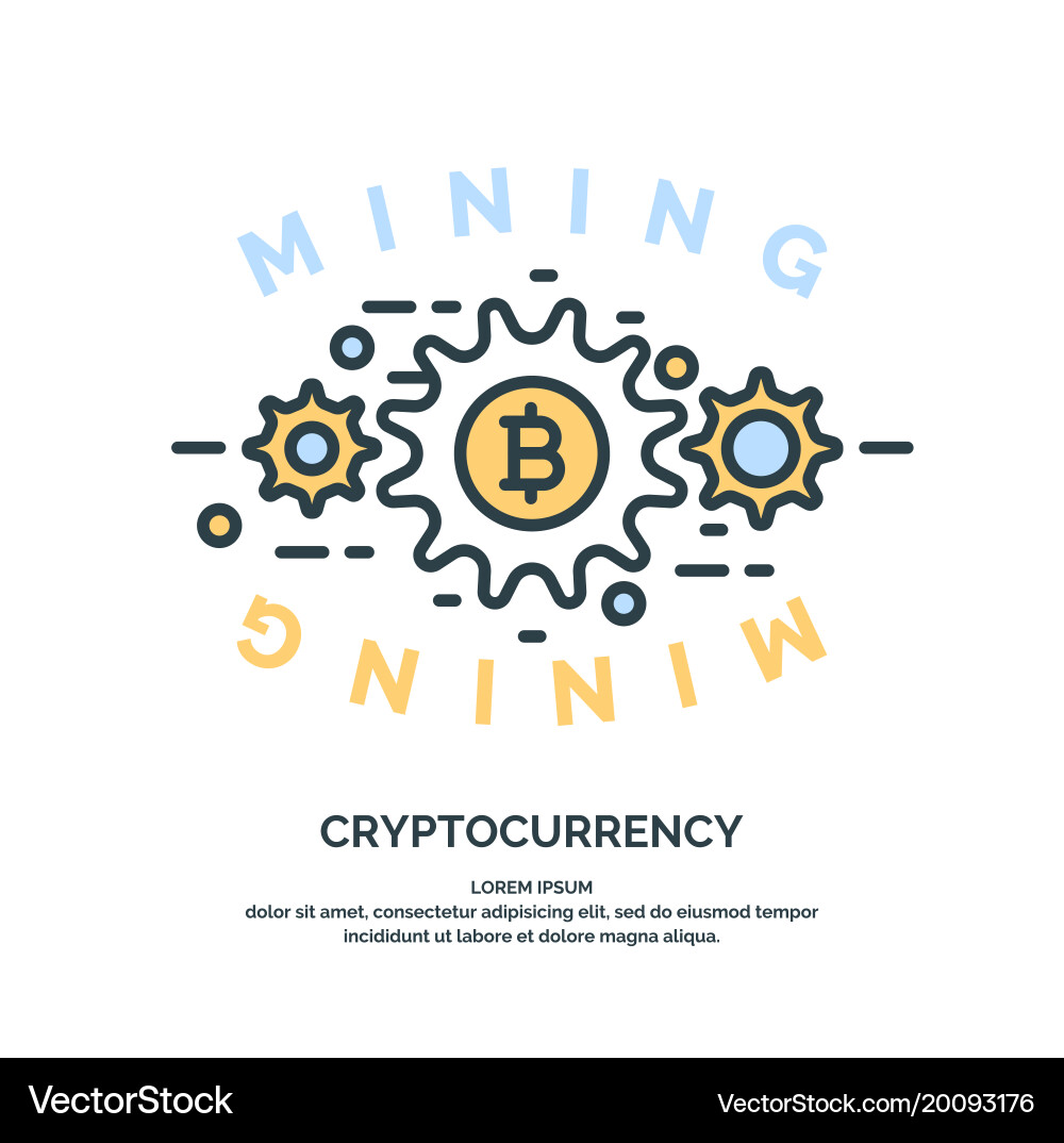 Mining and earning cryptocurrency Royalty Free Vector Image