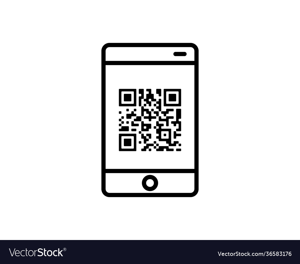 Scan qr code icon barcode scanner phone app thin Vector Image