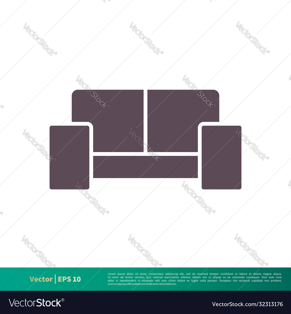 Sofa couch icon logo template design eps 10