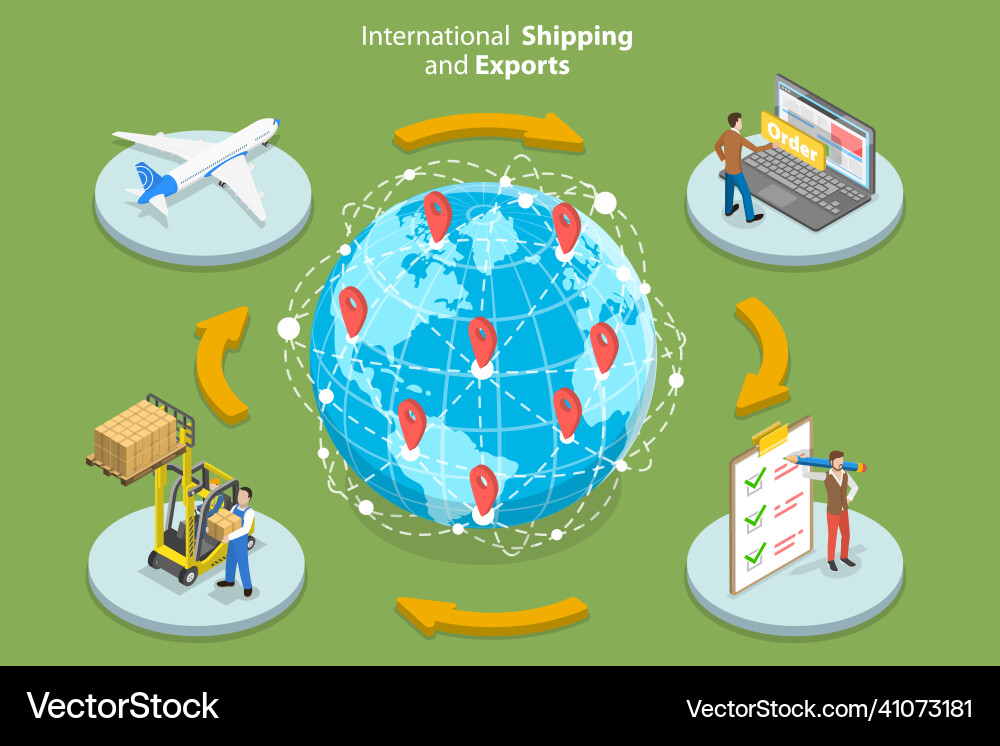 3d isometric flat conceptual Royalty Free Vector Image